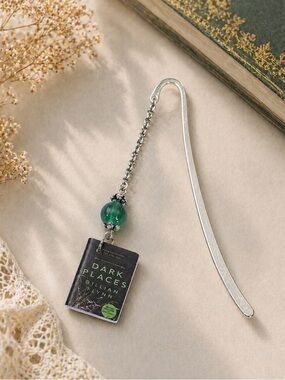 Mini Book Bookmark, Dark Places Charm, Book Lover Gift, Reader